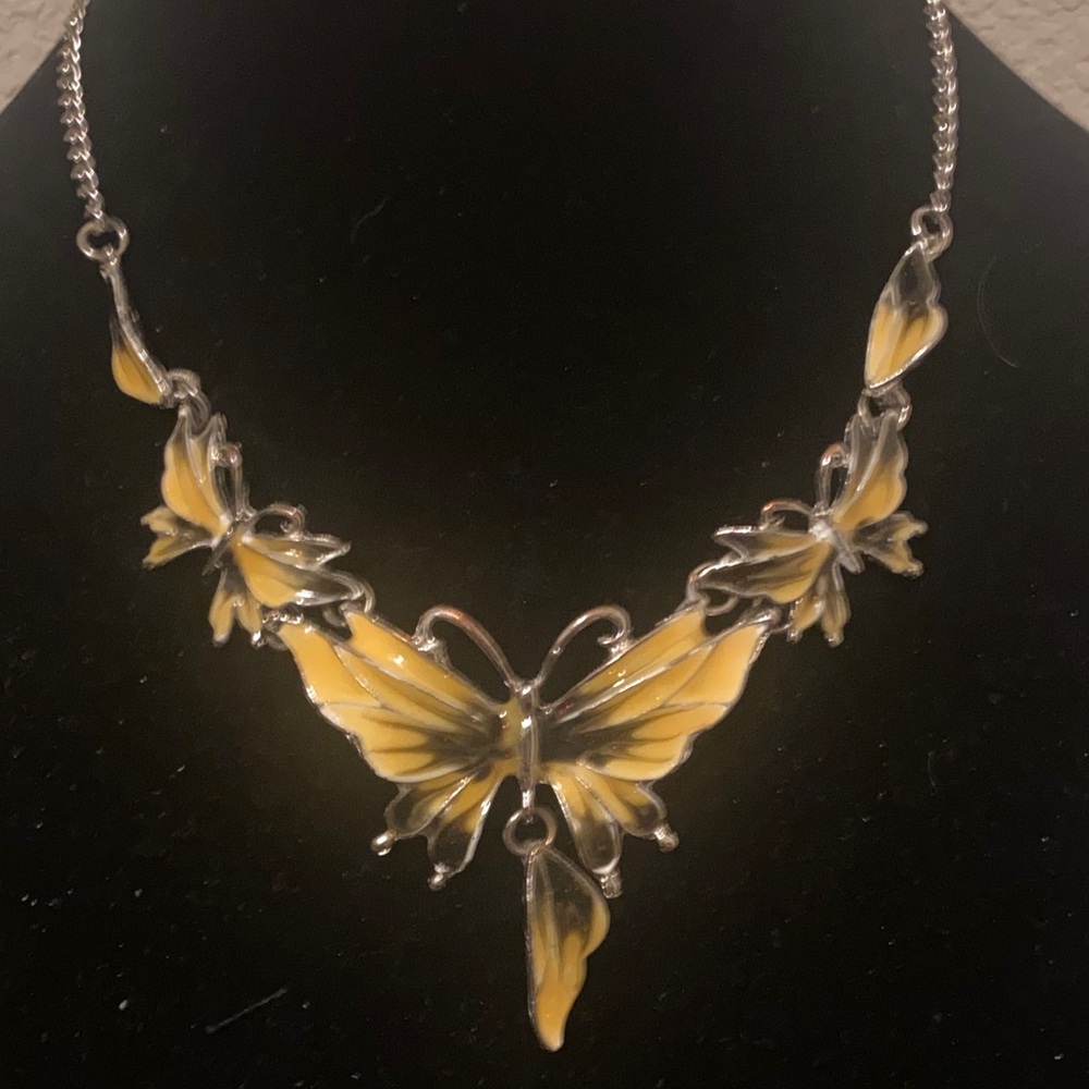 Yellow Butterfly Necklace